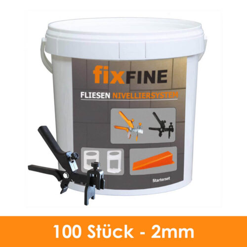 Fixfine Fliesen nivelliersystem Einsteiger-Satz 100 Stück - 2mm